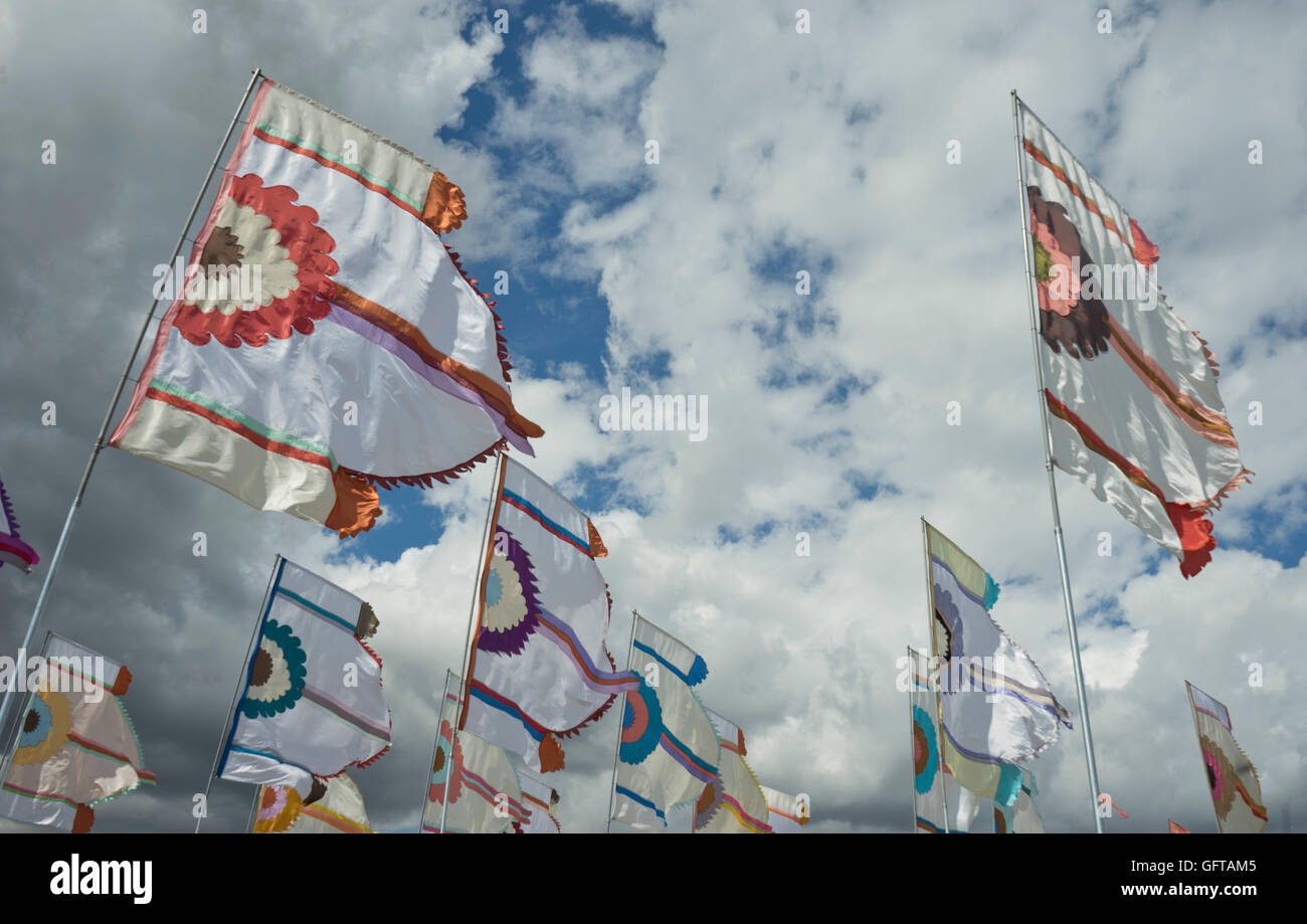 Il WOMAD 2016 mondo della musica e delle arti Dance Festival a Charlton Park. Wiltshire. In Inghilterra. Regno Unito Foto Stock