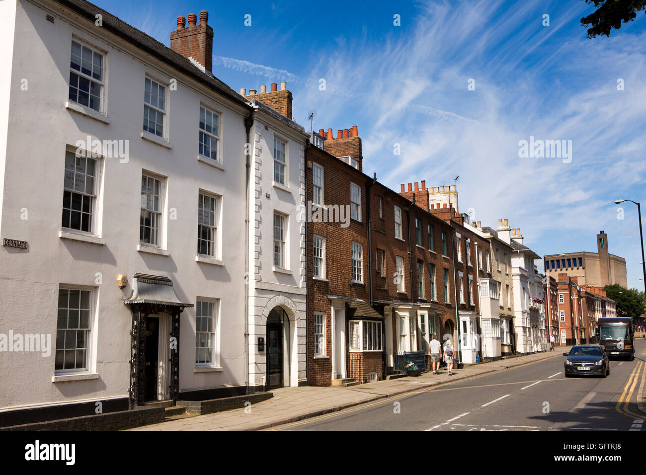 Regno Unito, Inghilterra, Northamptonshire, Northampton, Derngate, Fila di case georgiane Foto Stock