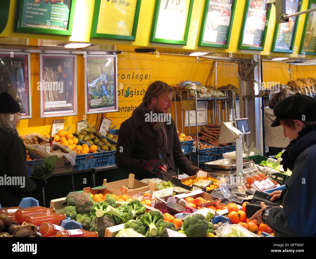 Groningen stallo del mercato Foto Stock