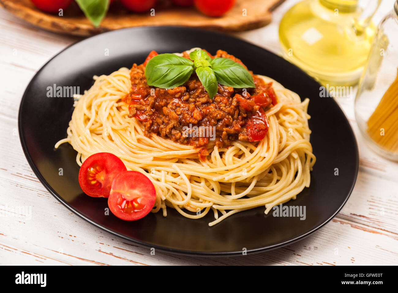 Tradizionali spaghetti alla bolognese Foto Stock