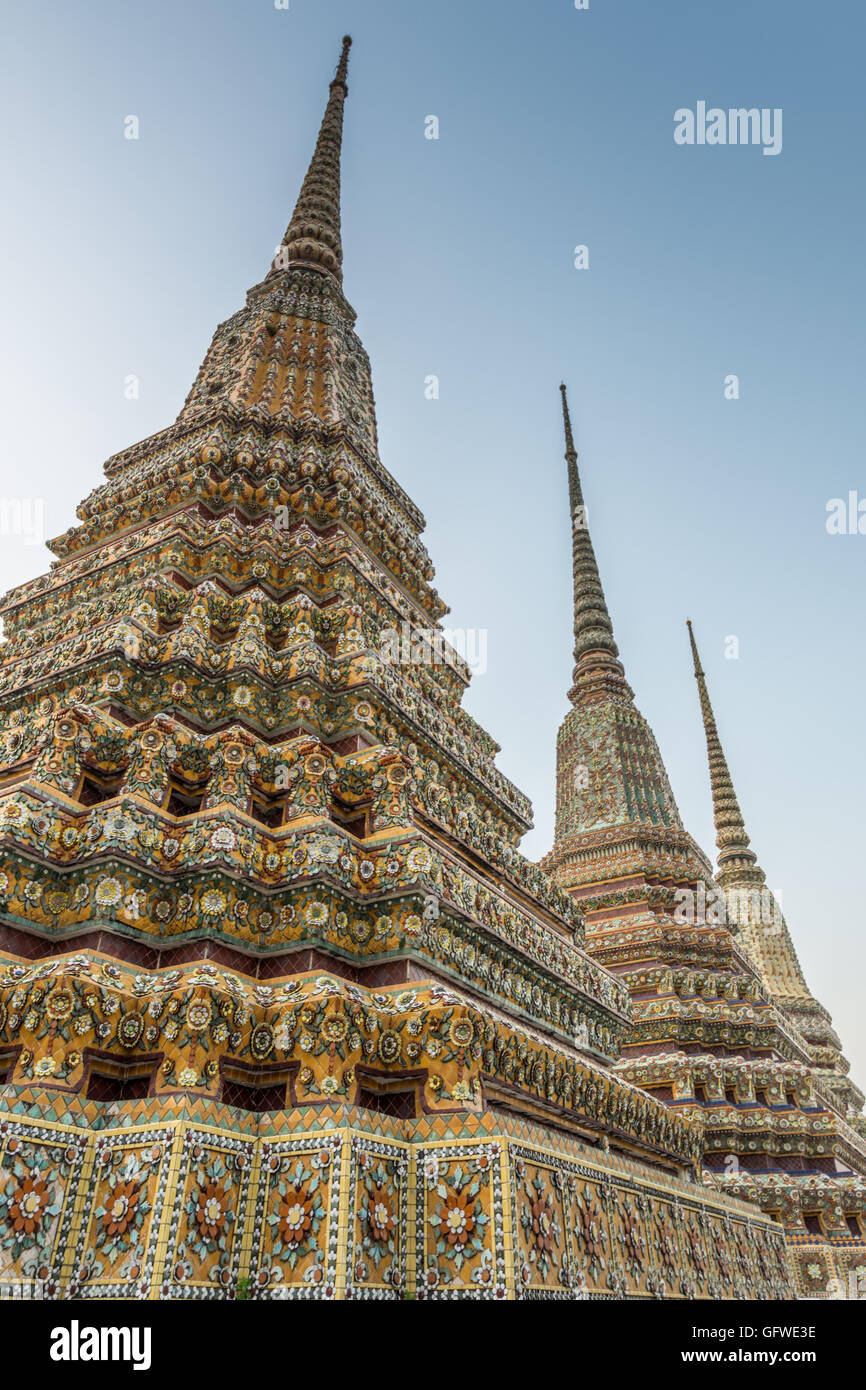 Wat Pho tempio di Bangkok, Tailandia Foto Stock