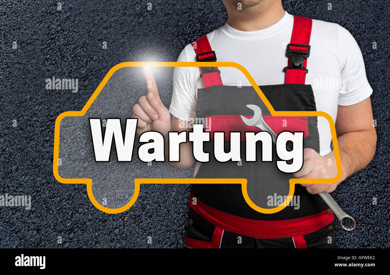 Wartung (in tedesco service) touchscreen azionato da meccanici. Foto Stock