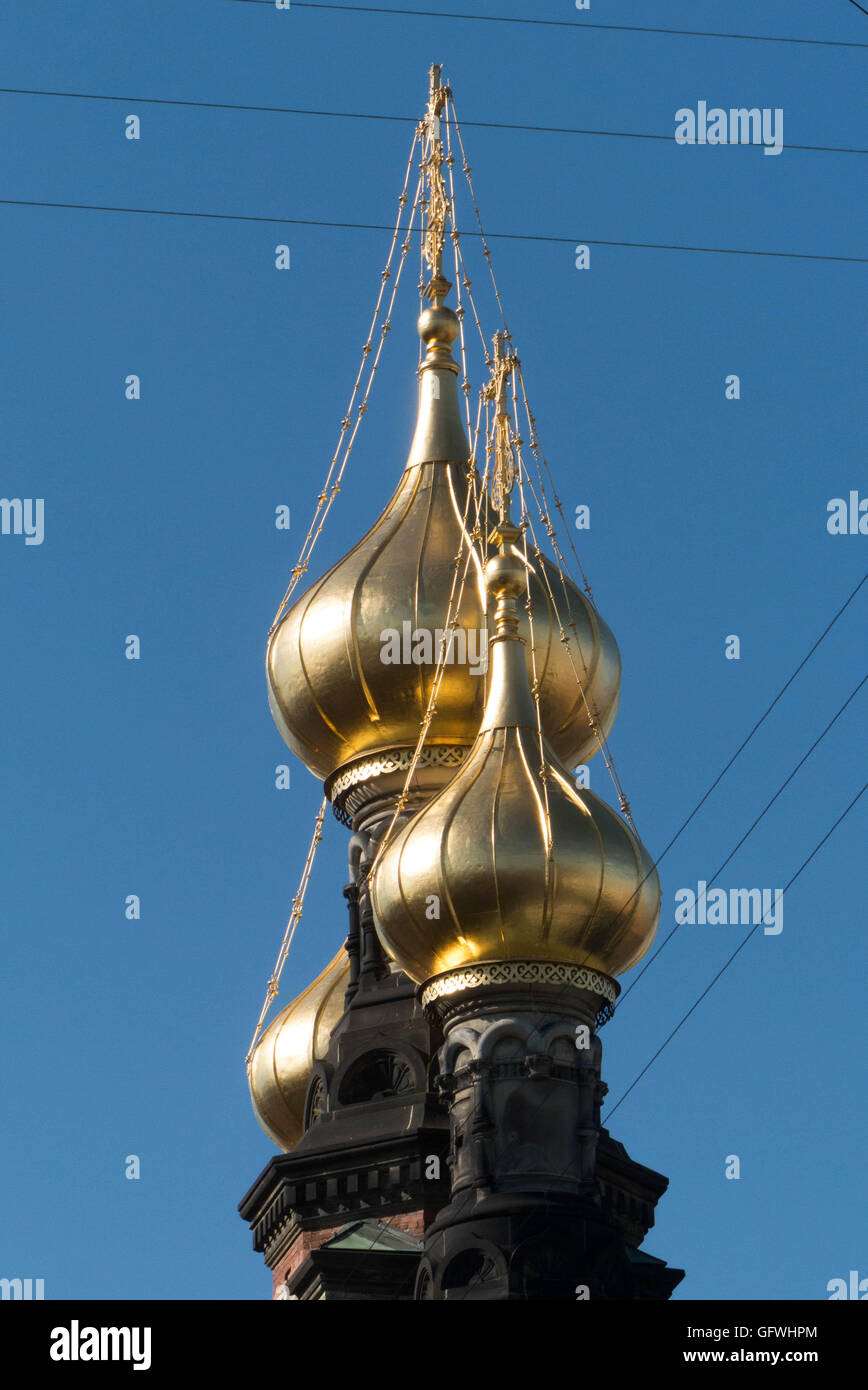 Cupola a cipolla chiesa Copenhagen,Danimarca Foto Stock