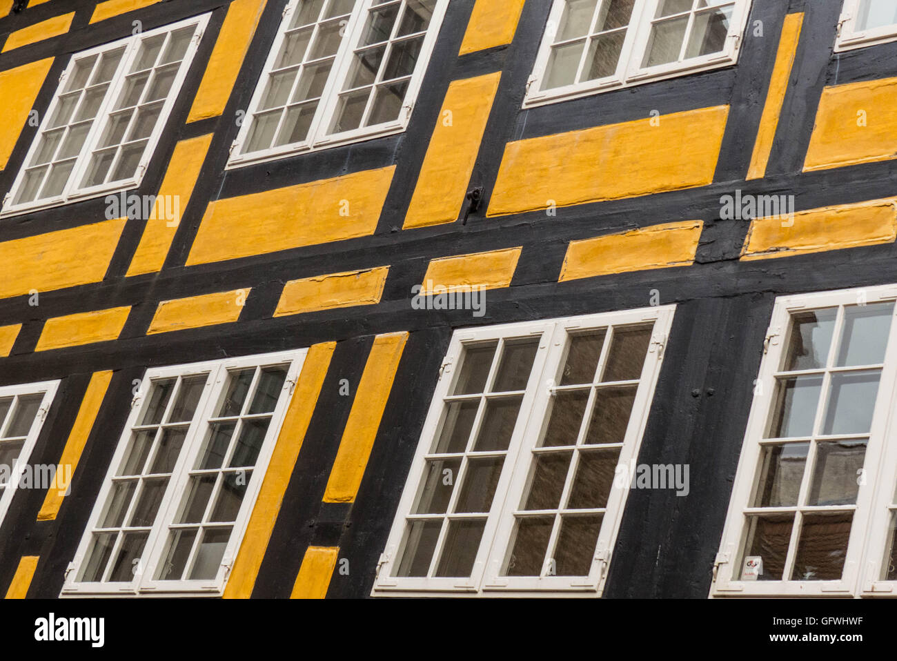 Colorate le pareti e le finestre a Copenaghen,Danimarca Foto Stock