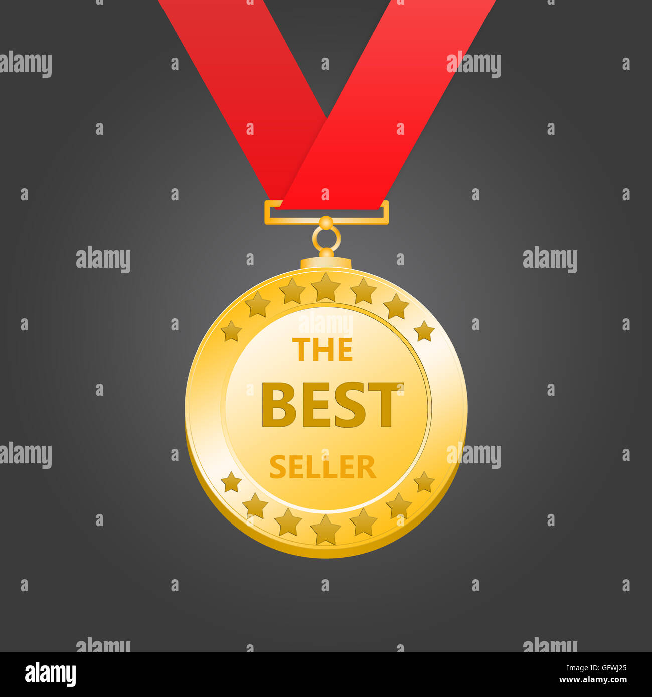 3D rendering medaglia d'oro - best seller Foto Stock