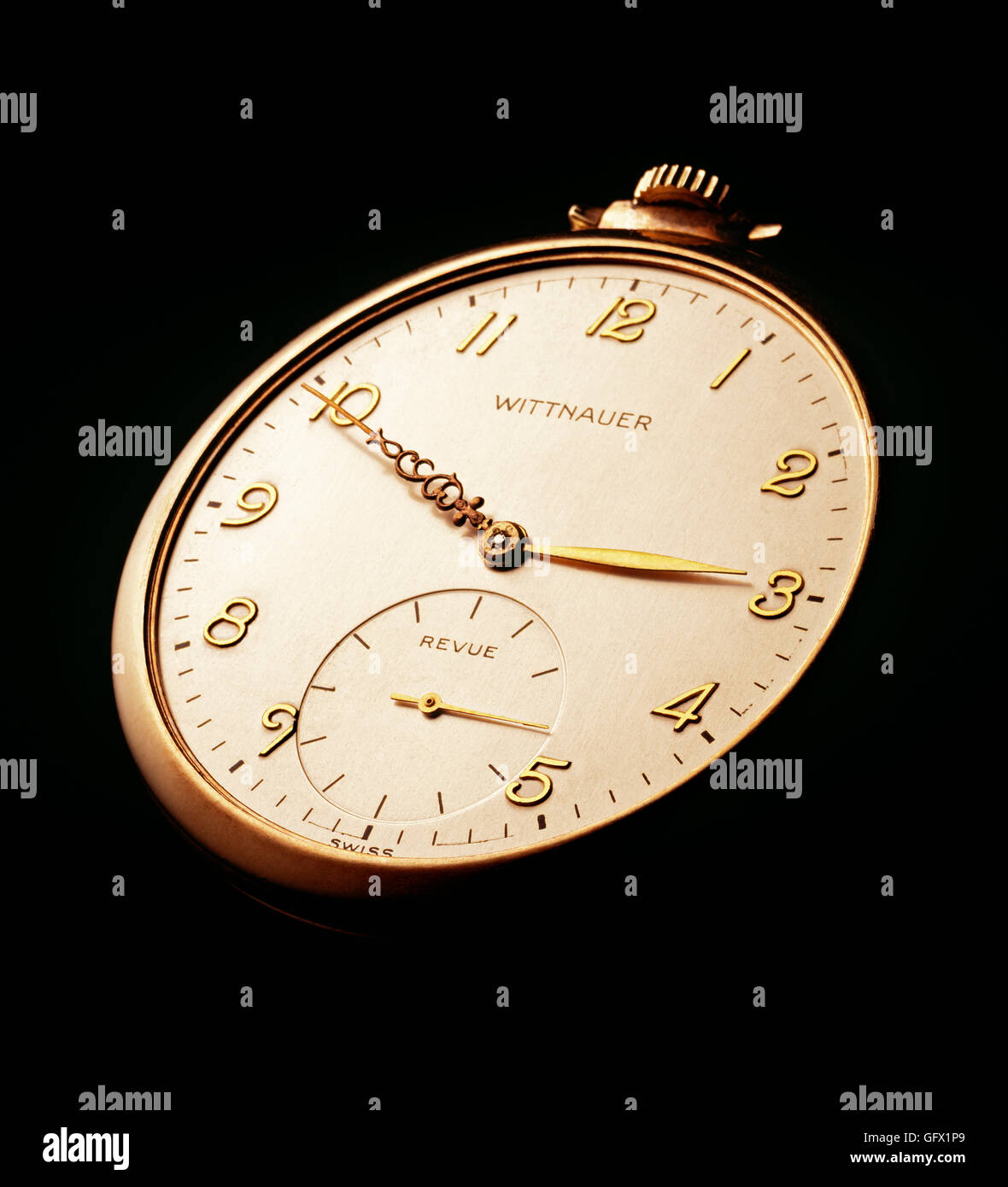 Close-up di un vintage pocket watch orologio Foto Stock
