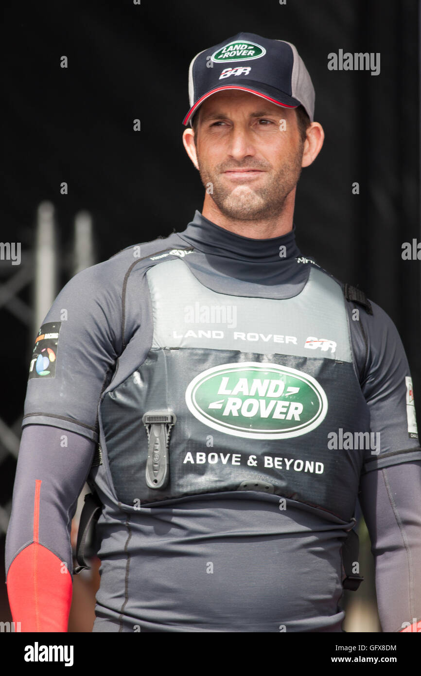 Land Rover BAR Ben Ainslie al 2016 Coppa America a Portsmouth, Regno Unito Foto Stock