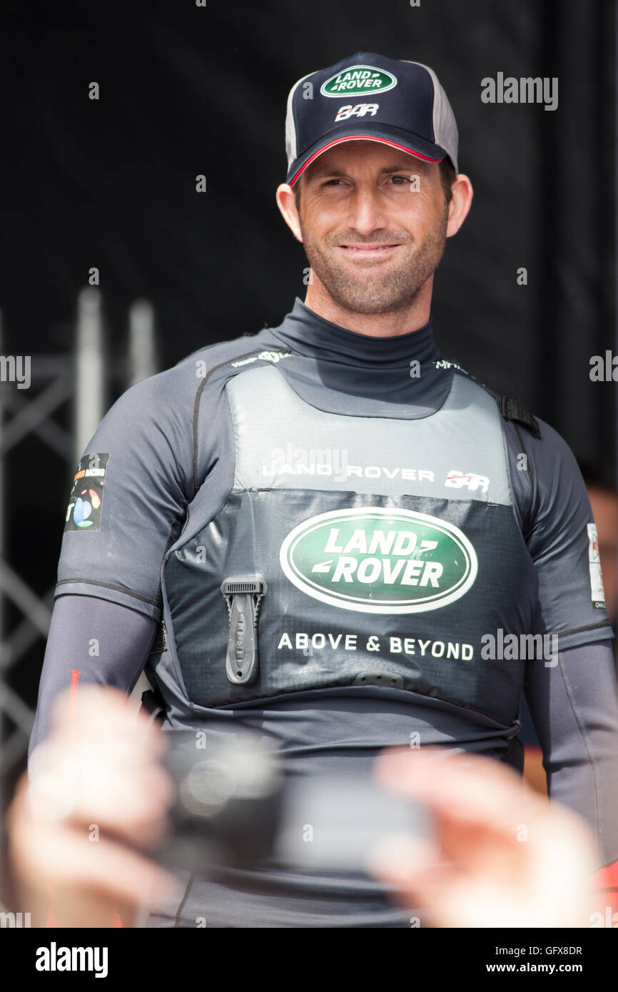 Land Rover BAR Ben Ainslie al 2016 Coppa America a Portsmouth, Regno Unito Foto Stock
