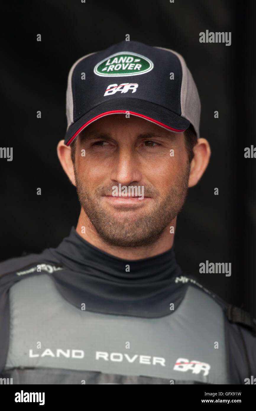 Land Rover BAR Ben Ainslie al 2016 Coppa America a Portsmouth, Regno Unito Foto Stock