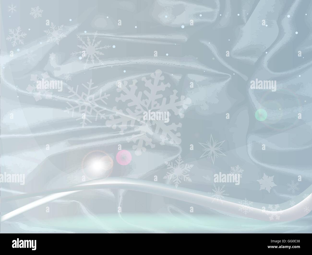 Un fondale in blu con i fiocchi di neve, pronto per il testo e per altre immagini. Illustrazione Vettoriale