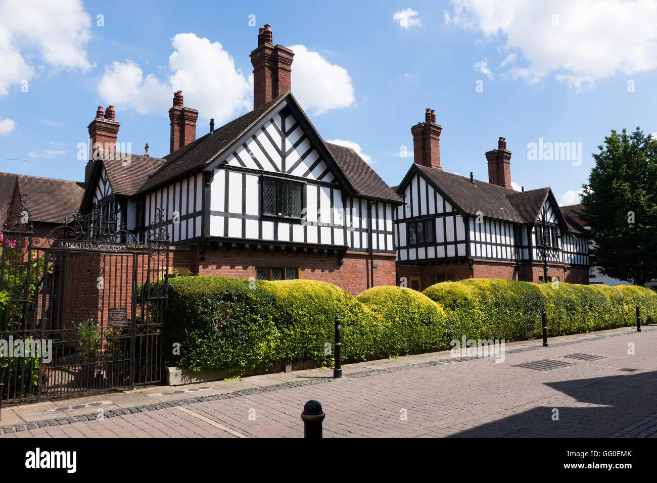 Il Lasletts / Lasletts' Alms Case, incrocio di frate St / Friar Street e Union Street, Worcester WR1 2AS. Regno Unito Foto Stock