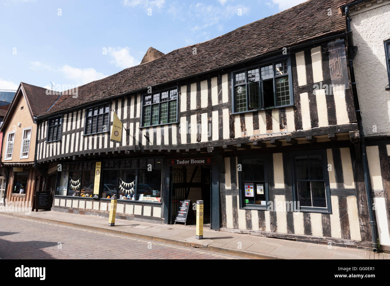 Il Tudor House Museum. Frate St / Friar Street, Worcester WR1 2NA. Regno Unito Foto Stock
