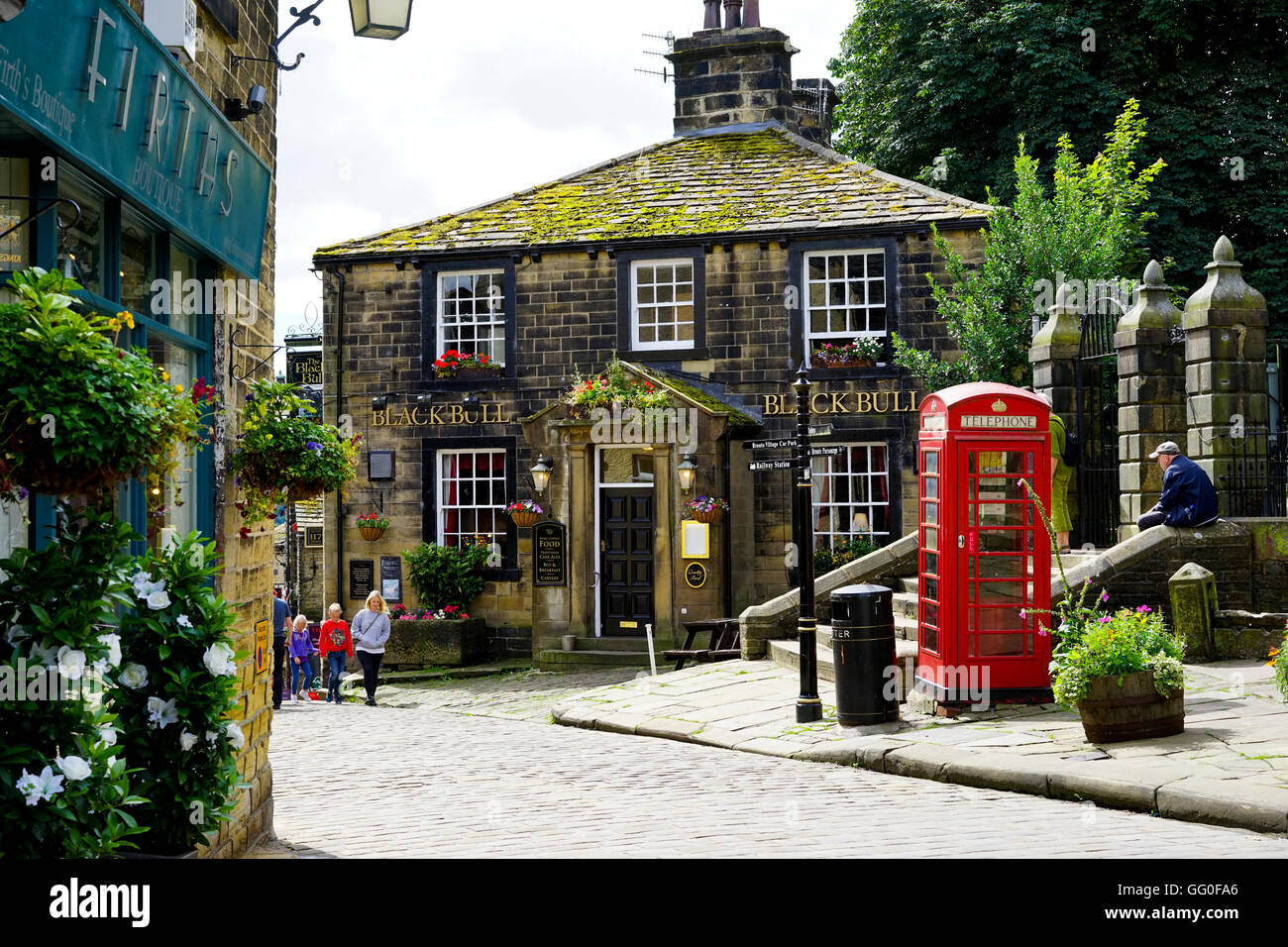 Haworth village, Haworth, West Yorkshire, Regno Unito. Foto Stock