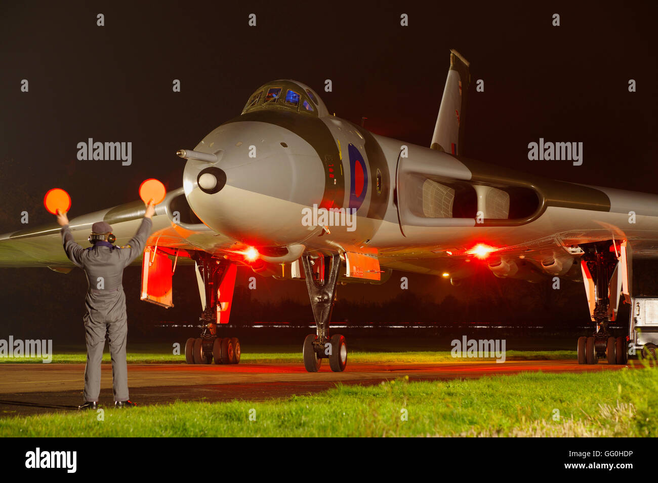 Avro 698 Vulcan B 2, XM655, a Wellesbourne Airfield, Warwickshire, Foto Stock