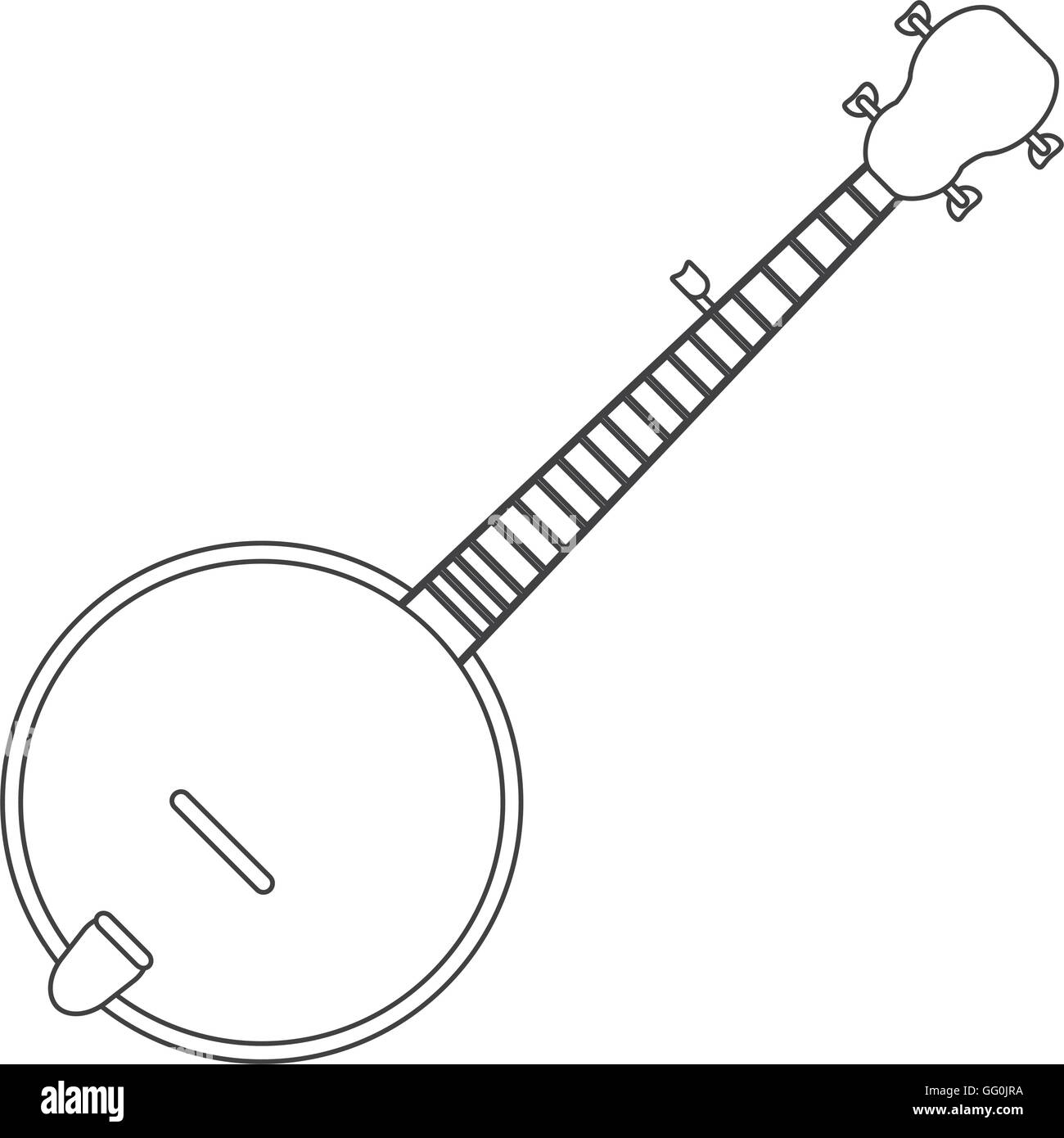Singola icona banjo Illustrazione Vettoriale