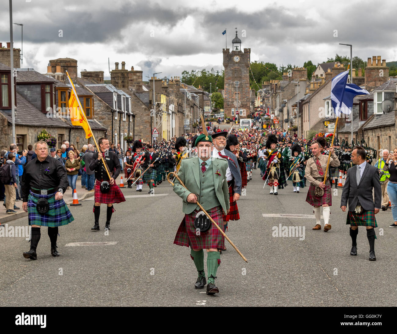 Dufftown,Moray,Scozia,UK. Il 30 luglio 2016. Si tratta di attività all'interno di Dufftown Highland Games, murene, Scozia. Foto Stock