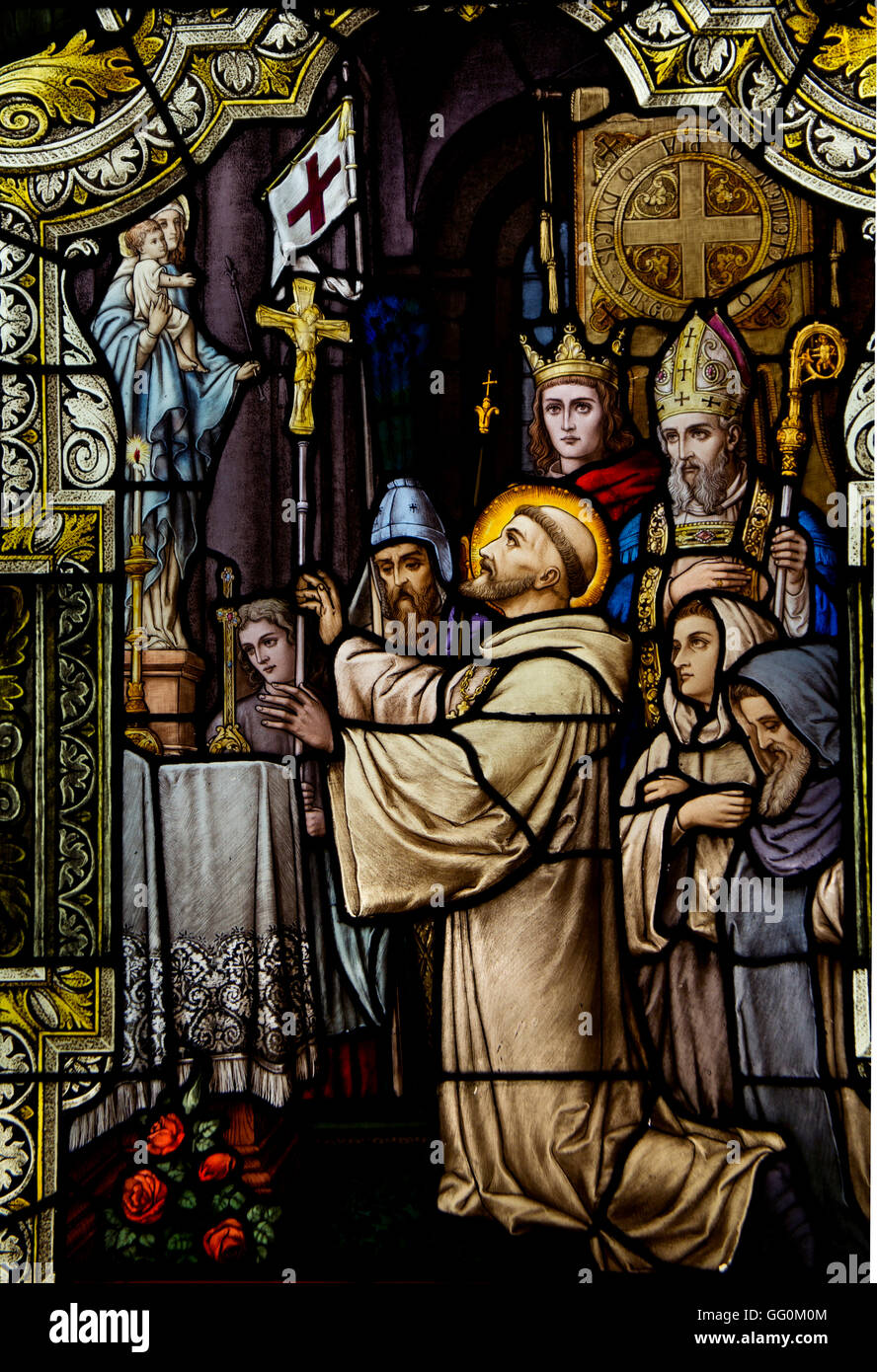 Il vetro macchiato la finestra della chiesa dotata di Sant'Antonio di Padova  Foto stock - Alamy