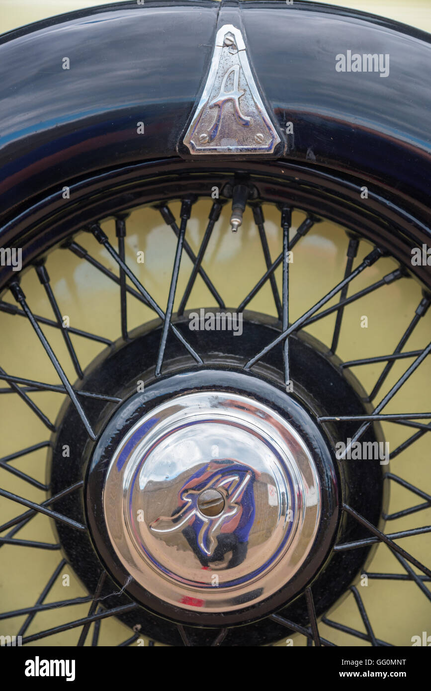 Vintage Austin ruota di scorta il badge Foto Stock