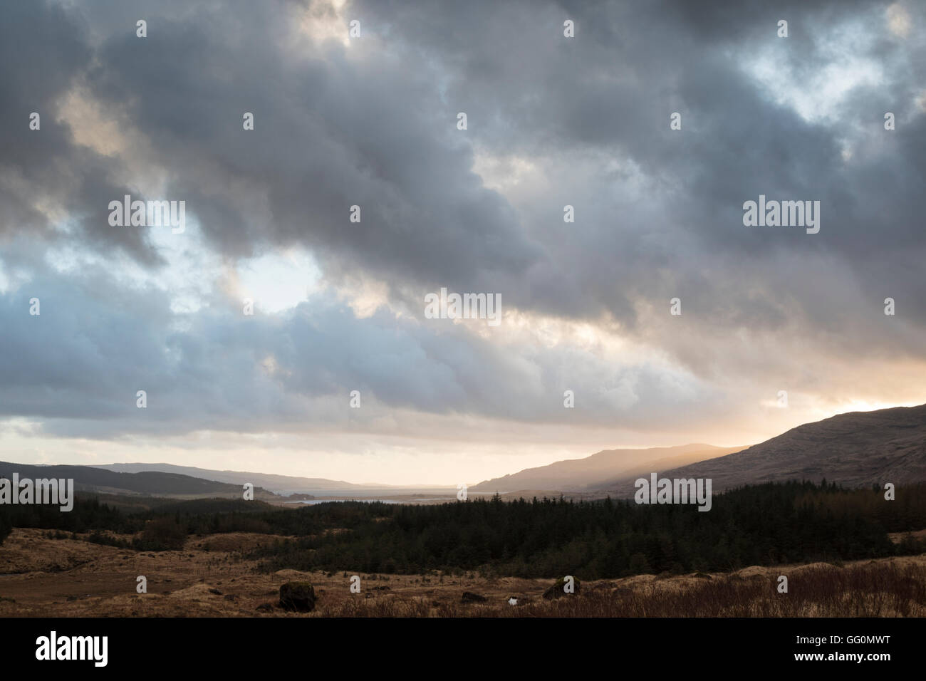 Sunset on the Isle of Mull Foto Stock