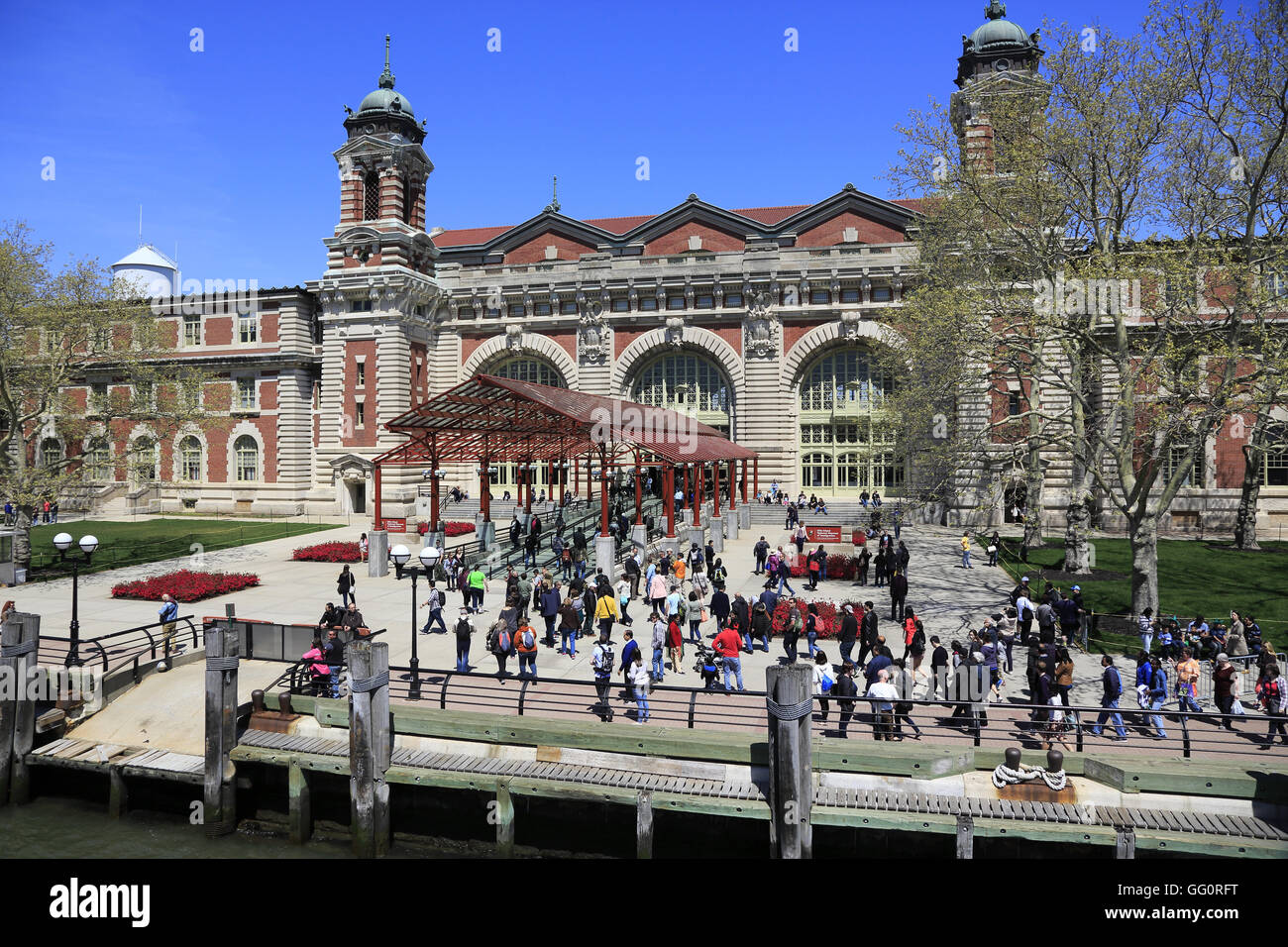 Centro storico di Ellis Island stazione di immigrazione oggi ospitato Ellis Island Museo di immigrazione.New York, New Jersey, STATI UNITI D'AMERICA Foto Stock