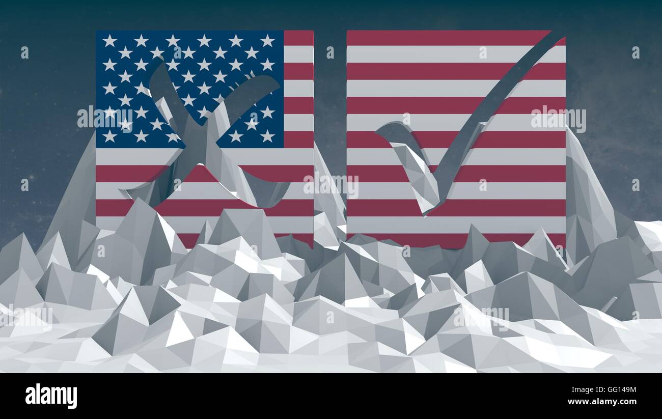 USA votare segno sulla bassa poli surfafe Foto Stock