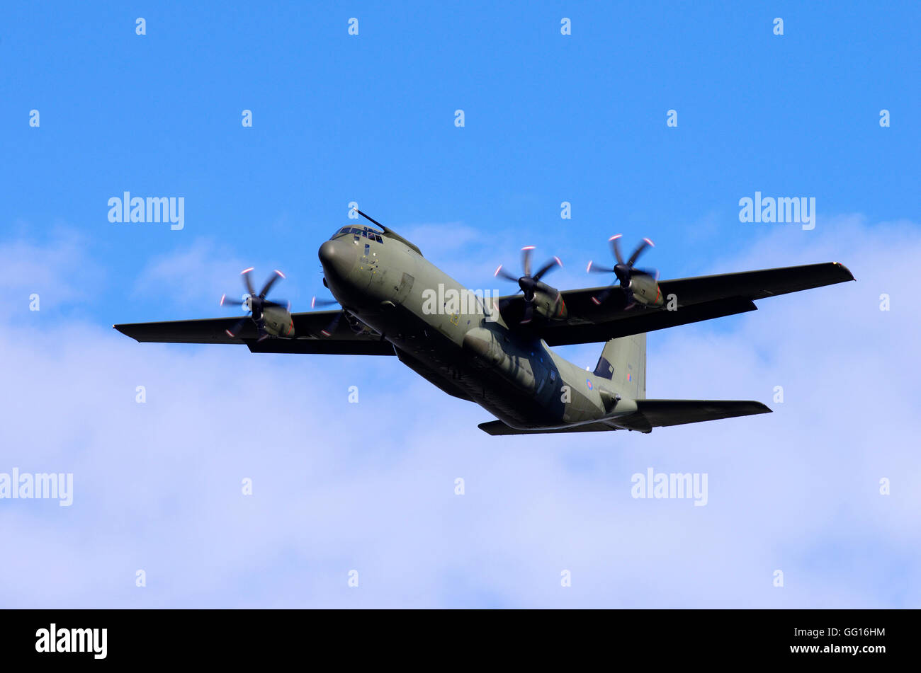 Lockheed C-130, Hercules, RAF Valley, Anglesey, Galles del Nord, Regno Unito. Foto Stock