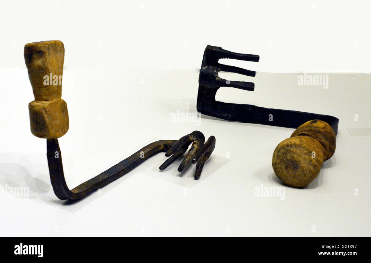 5924. Periodo romano le chiavi di casa, del legno e del ferro. Foto Stock