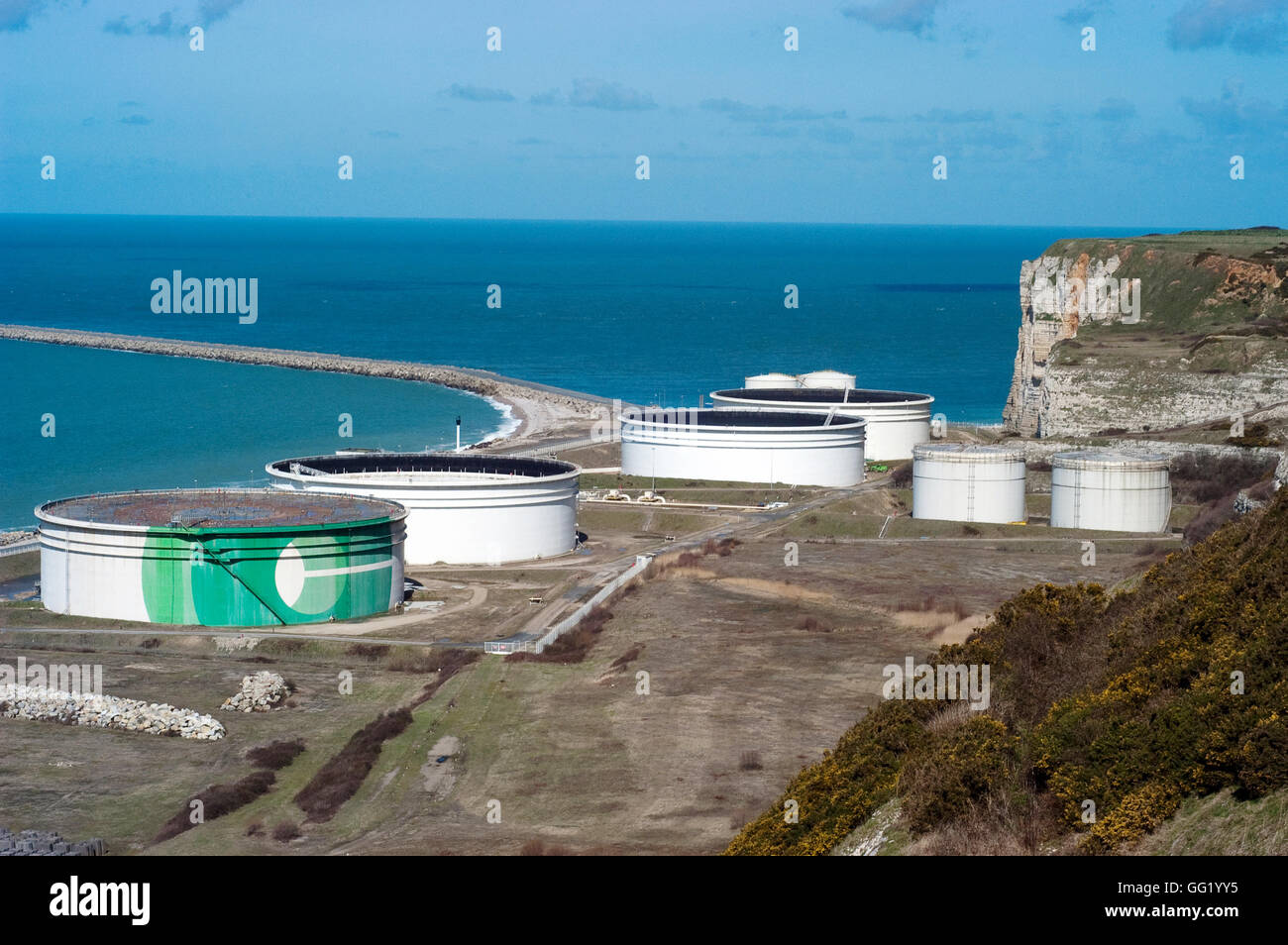 Porto di Le Havre Antifer in Francia, Normandia, Seine Maritime dipartimento Foto Stock