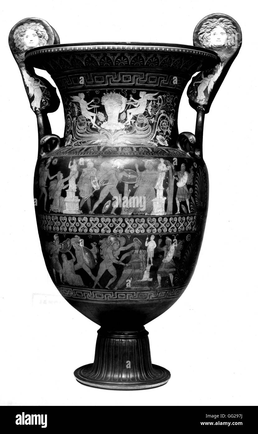 Vaso raffiguranti scene di combattimento antichità Grecia antica Foto Stock