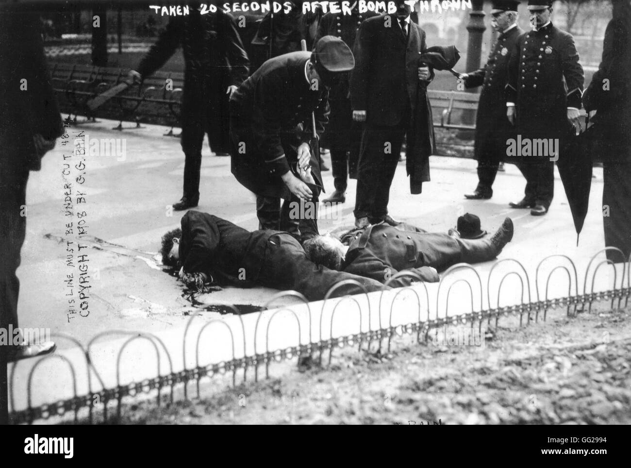 New York. Dimostrazione anarchica di Union Square. Qui, 20 secondi dopo l'esplosione di bomba Marzo 1908 Stati Uniti Washington. La biblioteca del congresso Foto Stock