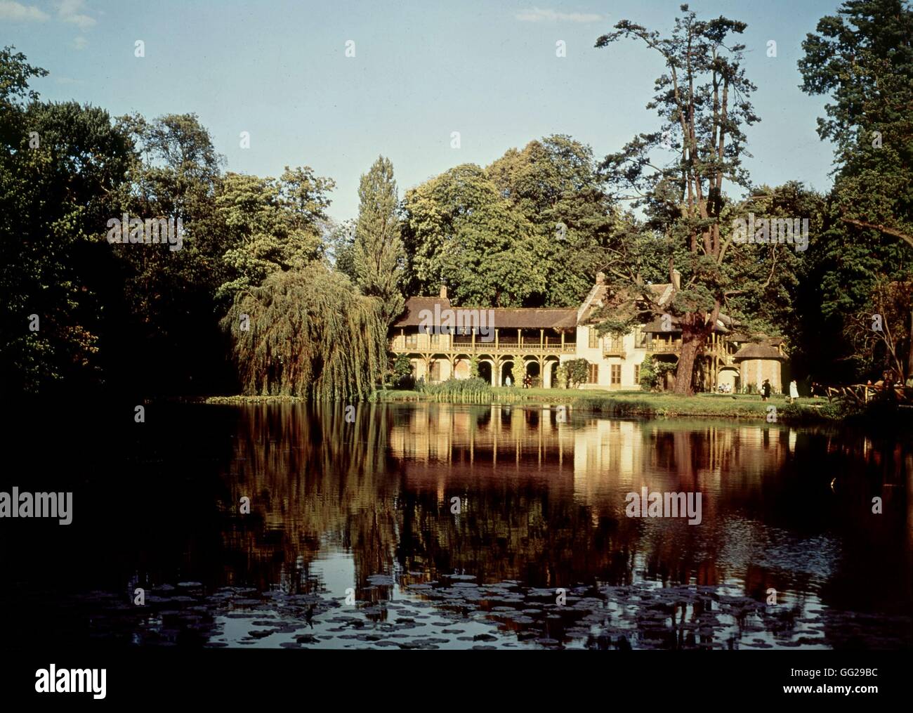 Il Petit Trianon; Casale della regina, Versailles FRANCIA Foto Stock