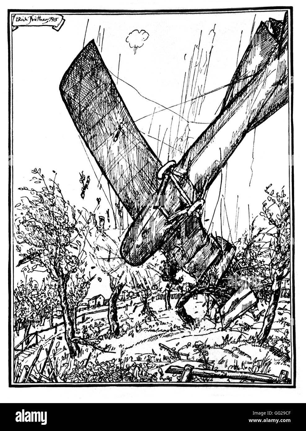 Incisione di Erich Buttner. Fine 1915 Germania - I Guerra Mondiale B.I.D.C. Foto Stock