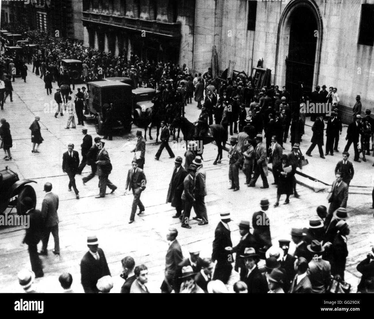New York. Wall Street, la mattina seguente il grande Crash 1929 Stati Uniti Foto Stock