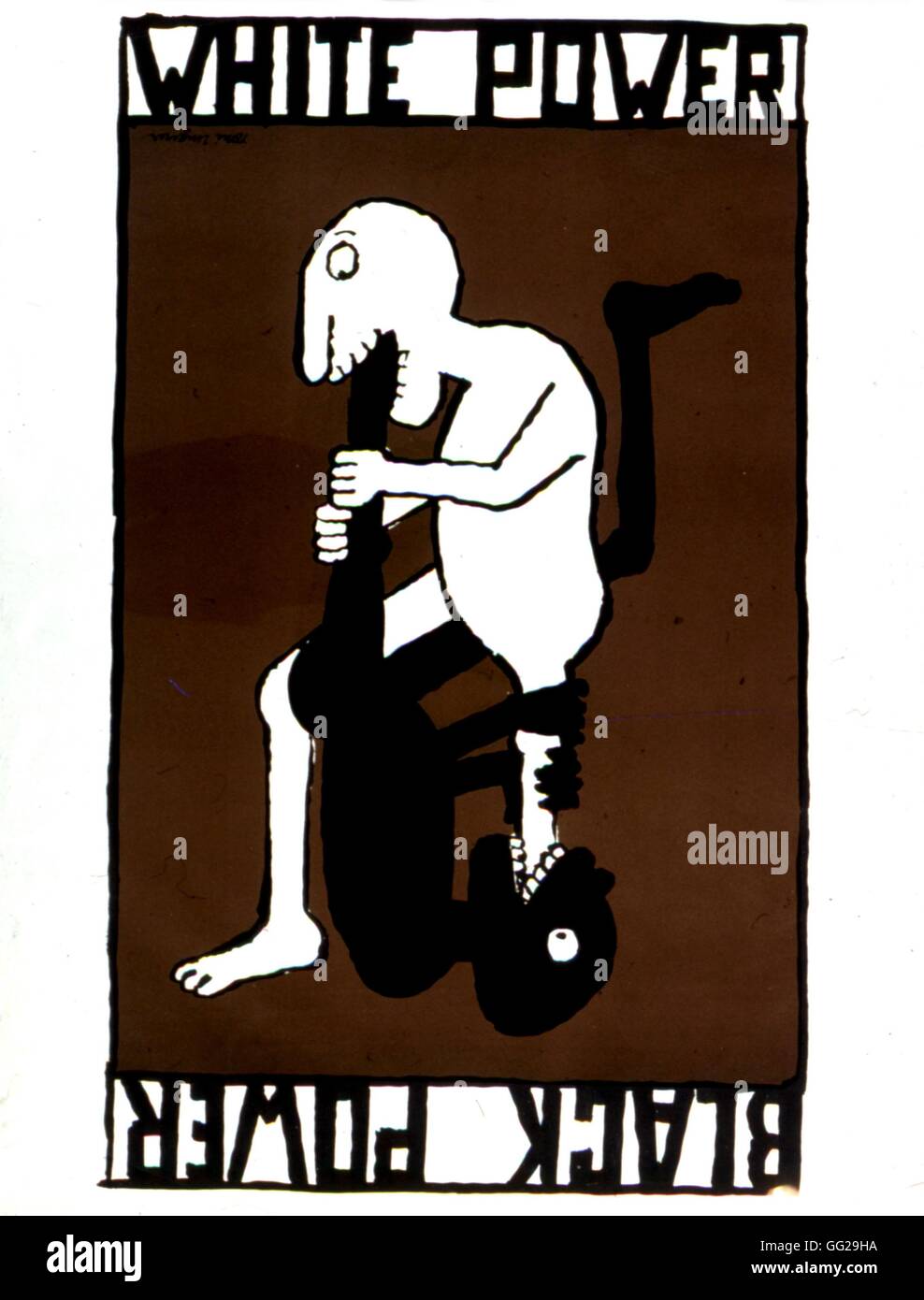 Poster da Tomi Ungerer, 'White Power, black power' 1967 Stati Uniti Washington. La biblioteca del congresso Foto Stock
