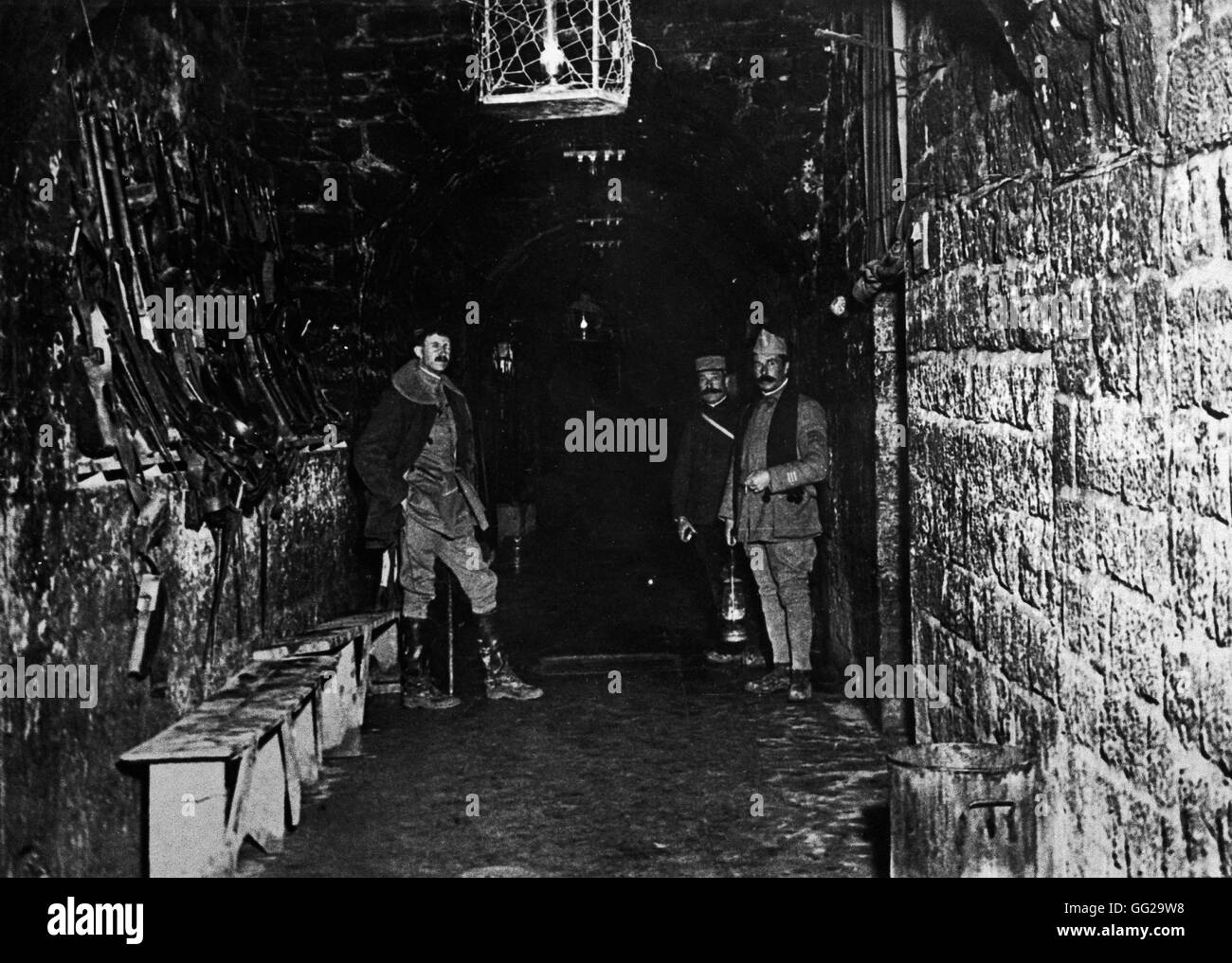 La galleria principale nella fortezza di Vaux Marzo 1, 1917 in Francia, la Prima Guerra Mondiale Foto Stock