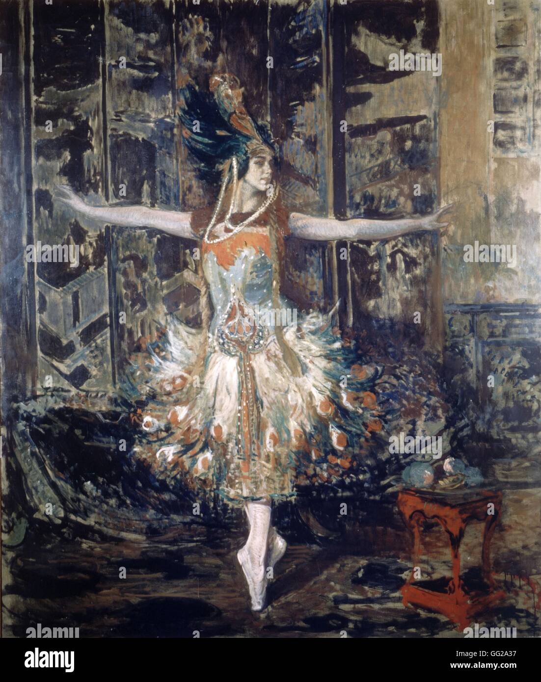 Jacques-Emile Blanche scuola francese Ritratto di Tamara Karsavina come 'Il Firebird' 1910 olio su tela Parigi. bibliothèque-Musée de l'Opéra Garnier Foto Stock