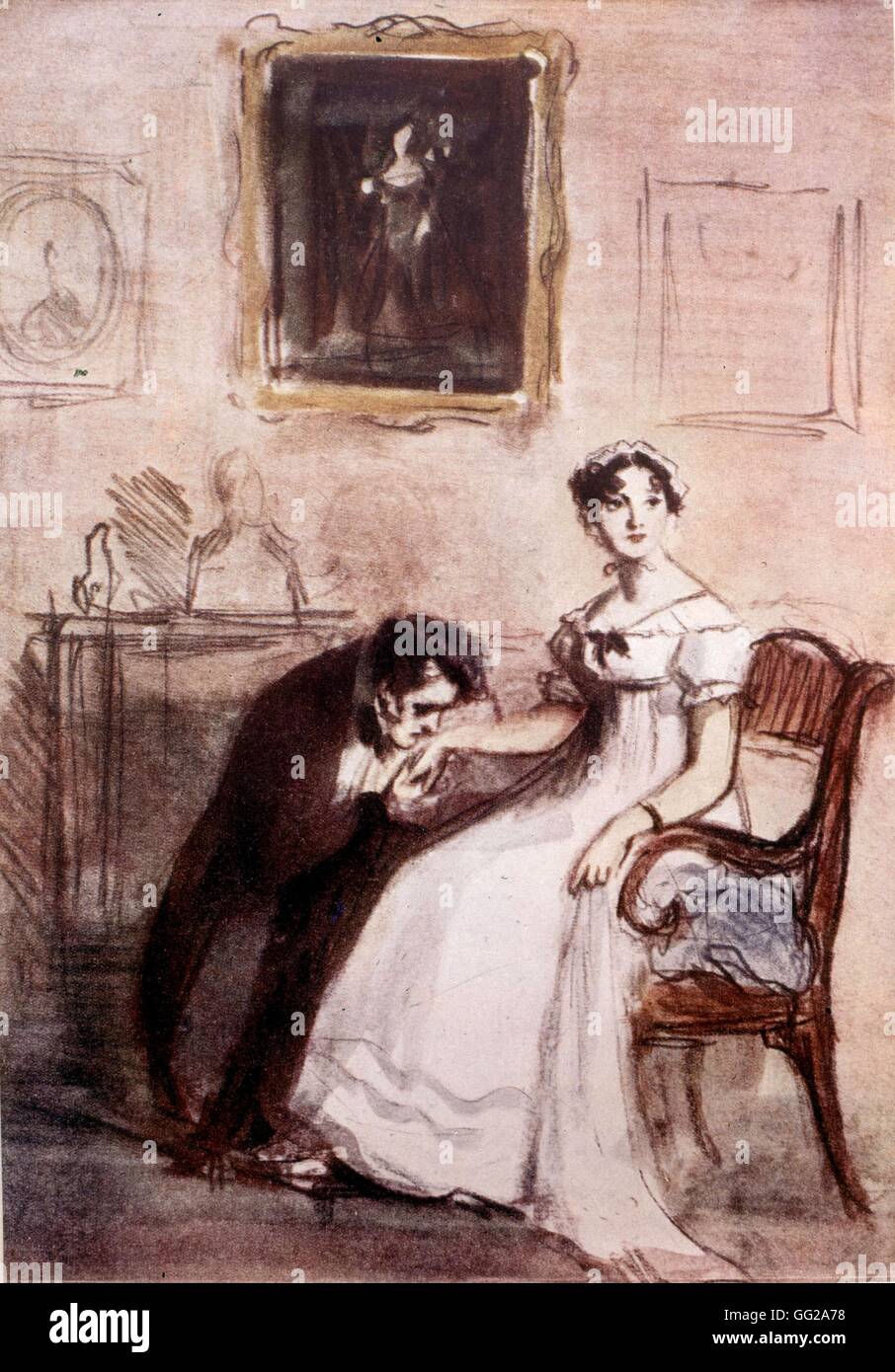 Illustrazione di Ivanovitch Rudakov per 'Eugene Onegin' da Alexander Pushkin (1799-1837) XIX secolo la Russia Foto Stock Illustrazione di Ivanovitch Rudakov per 'Eugene Onegin' da Alexander Pushkin (1799-1837) XIX secolo la Russia Foto Stock