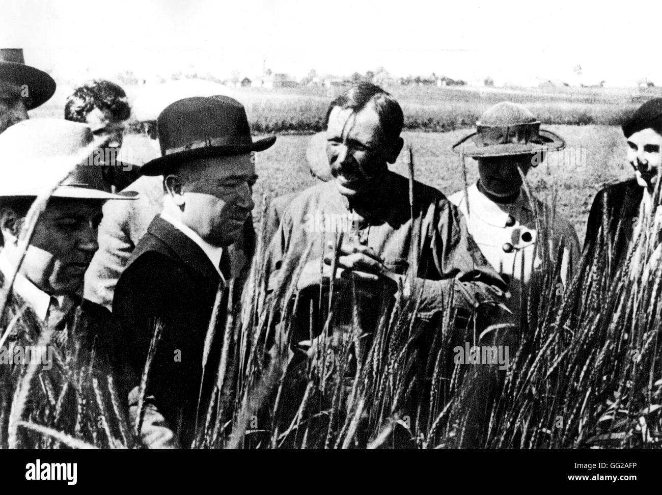 Edvard Benes (1884-1948) in un comunista kolkhoz XX CECOSLOVACCHIA Foto Stock