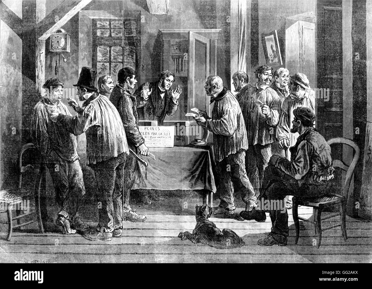 Ufficio elettorale in un villaggio nei pressi di Parigi Gennaio 1872 Francia Foto Stock Ufficio elettorale in un villaggio nei pressi di Parigi Gennaio 1872 Francia Foto Stock