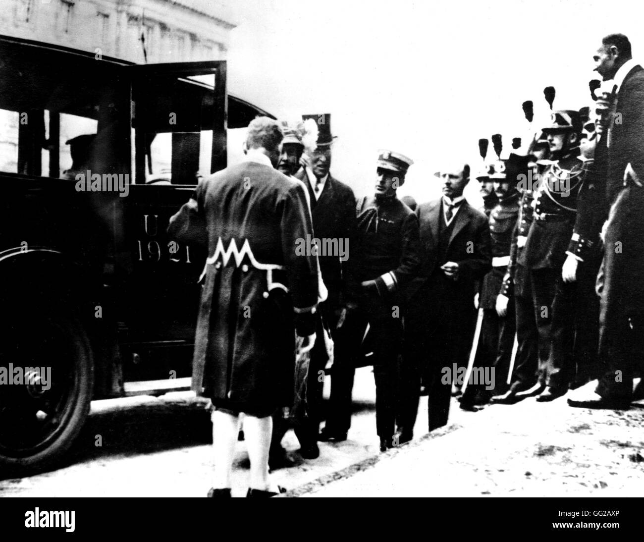 Il Trattato di Versailles: tutti i leader provenienti per la firma Giugno 1919 Germania Vincennes. Museo della Guerra Foto Stock