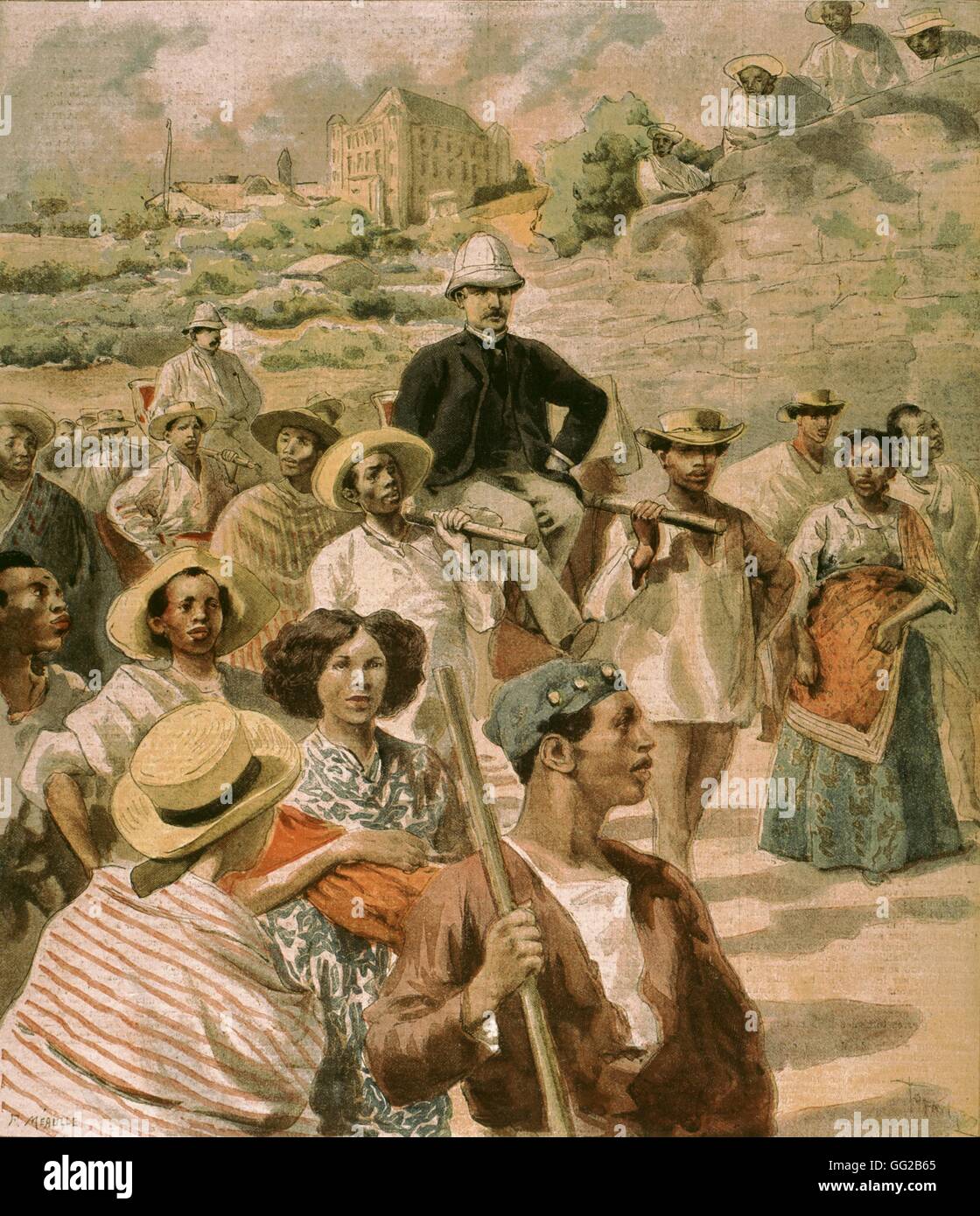 Francese impero coloniale sotto la terza Repubblica. In Madagascar, il sig. Le Myre de Villers a Tananarive 1894 Francia - colonizzazione Foto Stock