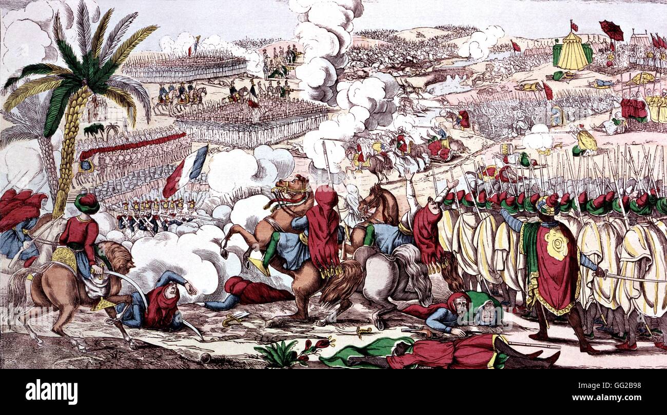 Conquista dell Algeria. Battaglia di Isly, Agosto 14, 1844 l'Algeria - Colonizzazione 1840 Foto Stock
