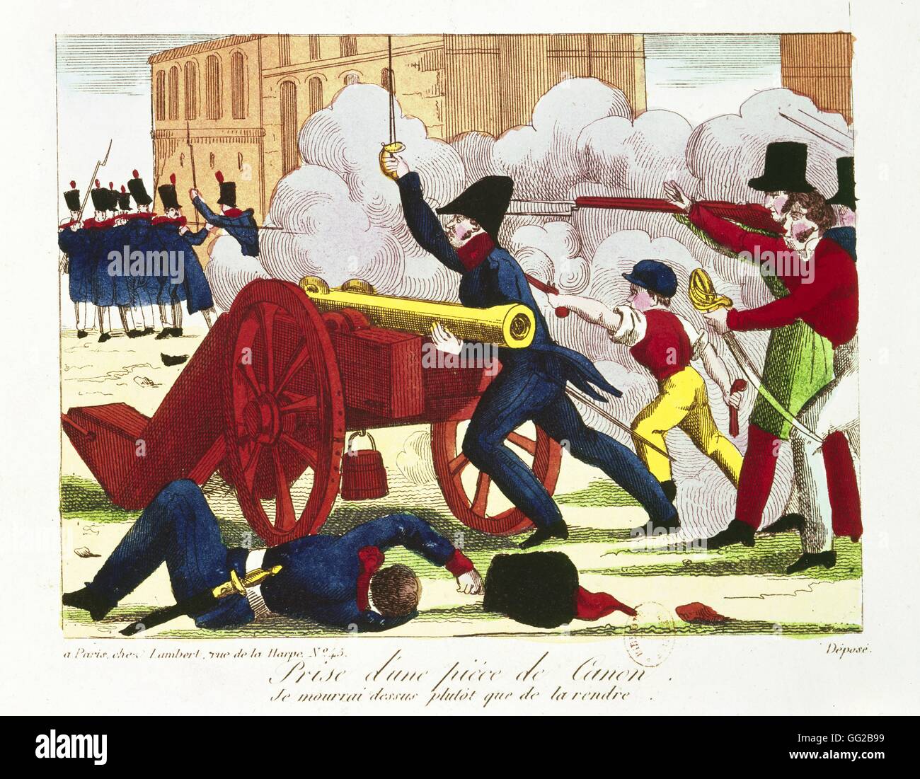 1830 Rivoluzione Francese. Cattura di una pistola, 28 Luglio 1830 Foto Stock