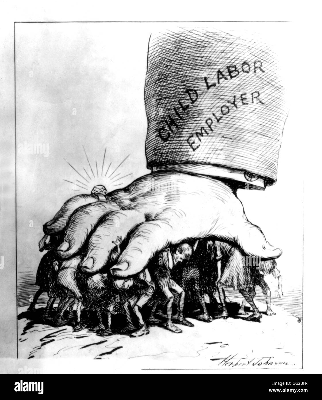 Incisione di H. Johnson. Enrichiment dei bambini dei datori di lavoro. c.1916-1917 Stati Uniti Washington. Archives nationales Foto Stock