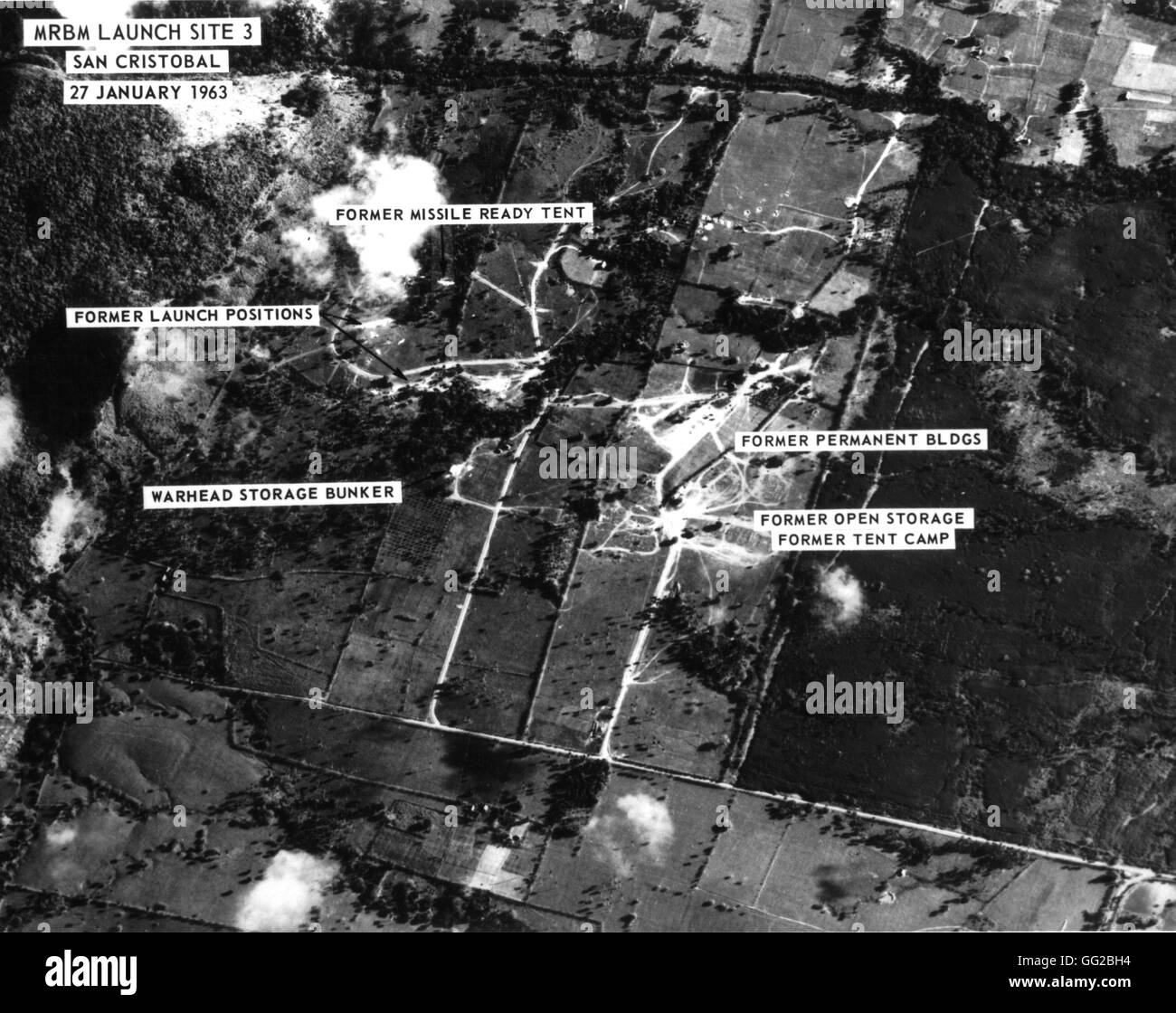 I missili cubani crisi, San Cristobal di base. MRBM area di varo 27 Gennaio 1963 Cuba fotografia U.S. Air Force Foto Stock