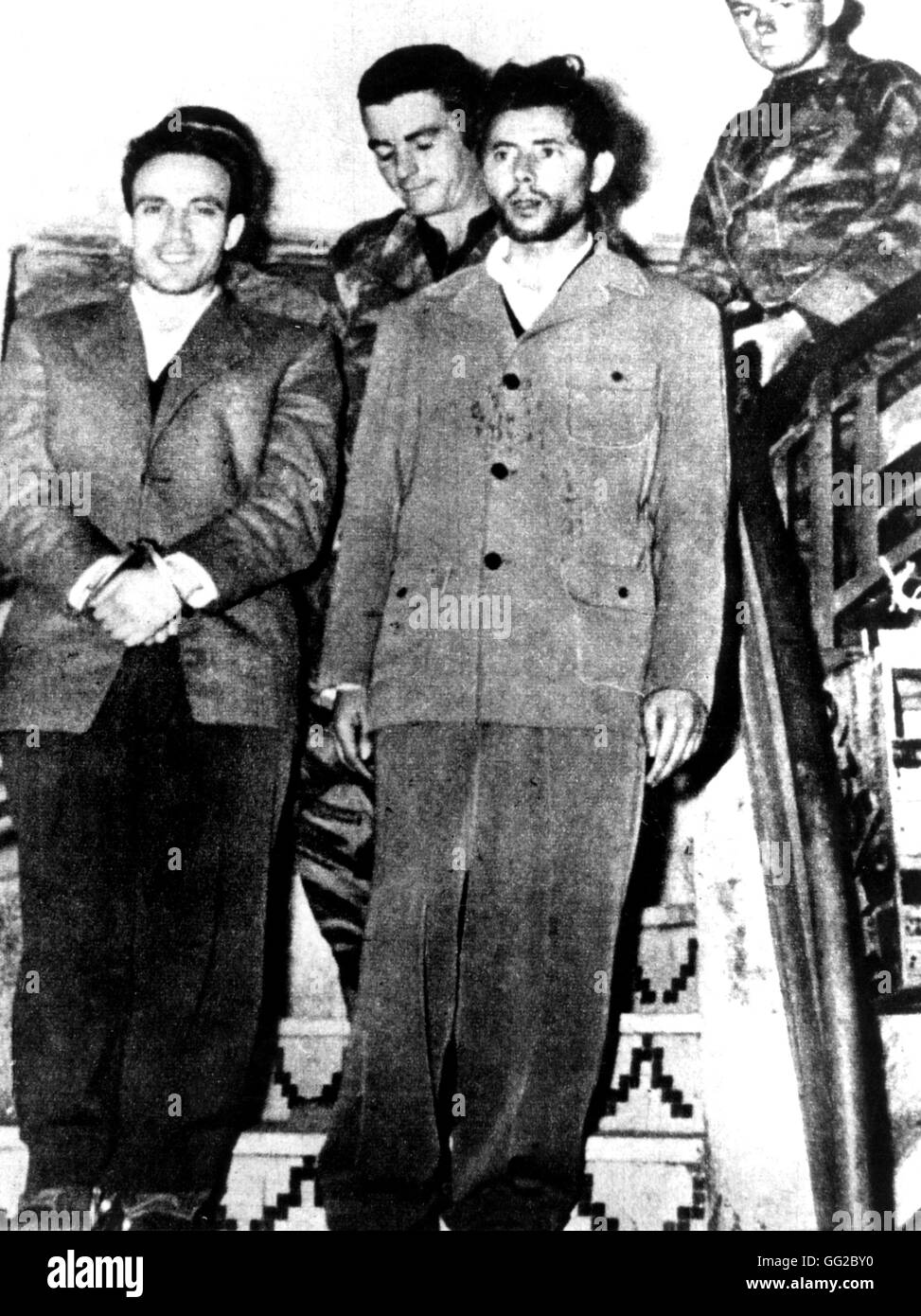 Arresto di Ben M'Hidi durante la battaglia di Algeri 1957 Francia - conflitto algerino di indipendenza Foto Stock