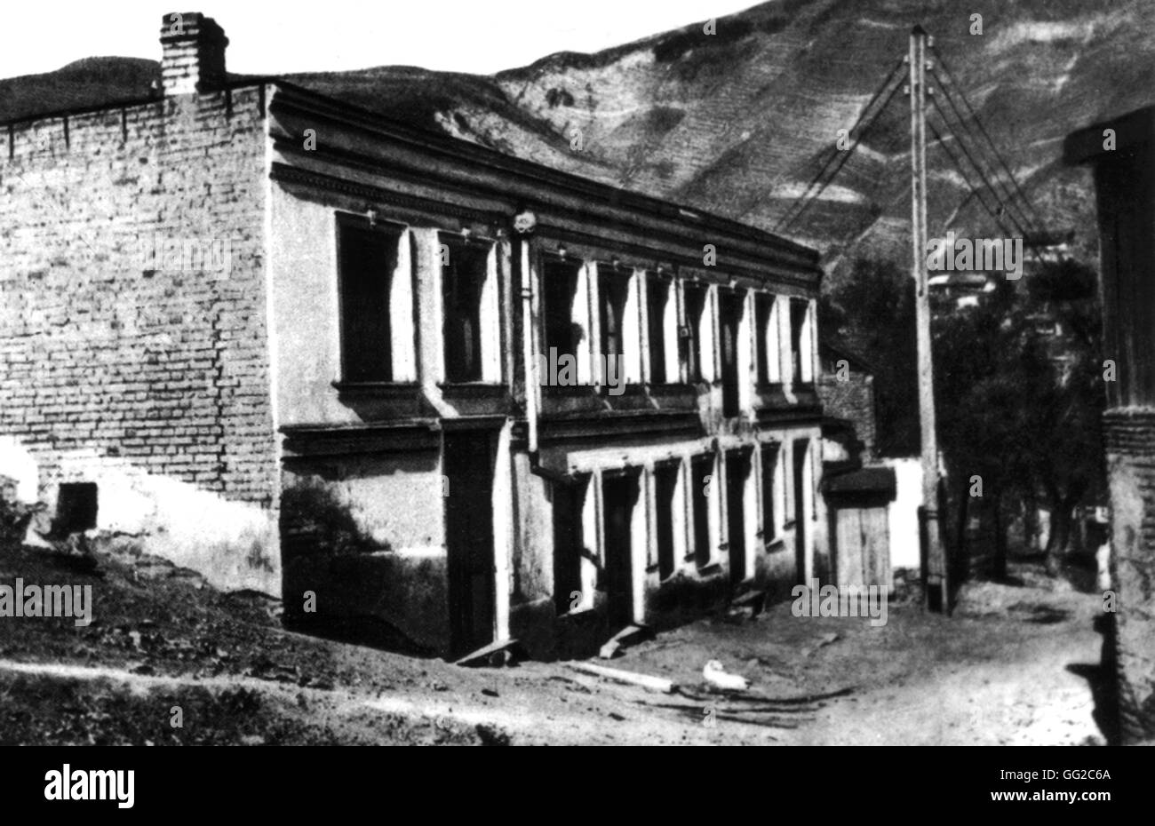 La stampa clandestina house guidato da Stalin a Tiplis 1904-1910 la Russia Foto Stock