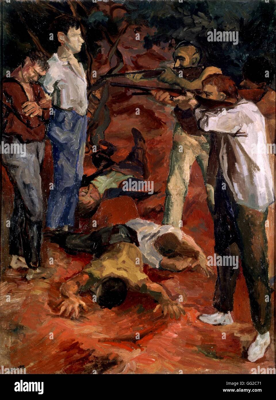 Renato Guttuso (nato nel 1912). La morte di Frédérico Garcia Lorca 1939 guerra spagnola Roma. Il Museo di Arte Moderna Foto Stock