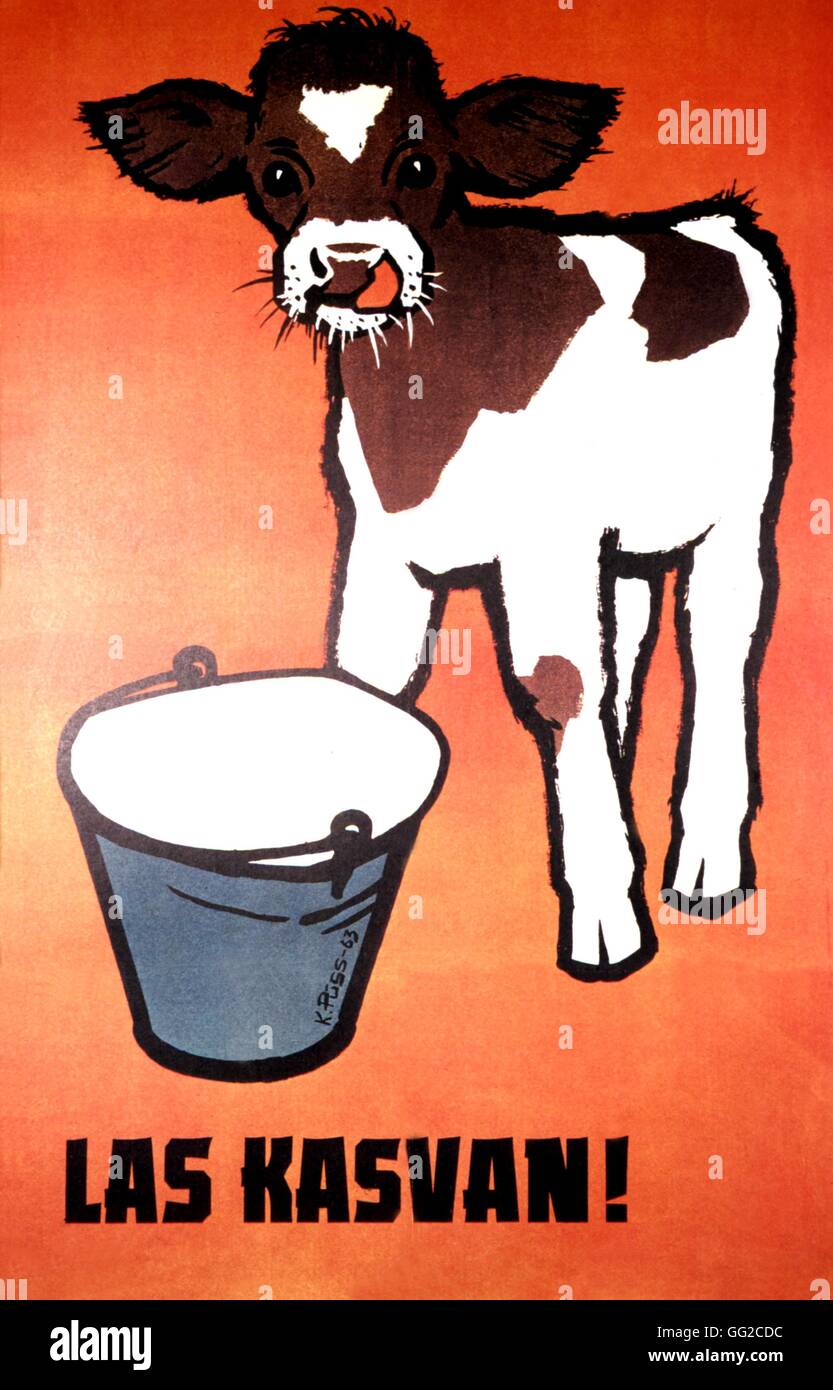 Poster di propaganda da Koiti Püss: 'Attendere finché egli cresce !" 81 x 54 cm 1963 U.R.S.S. Foto Stock