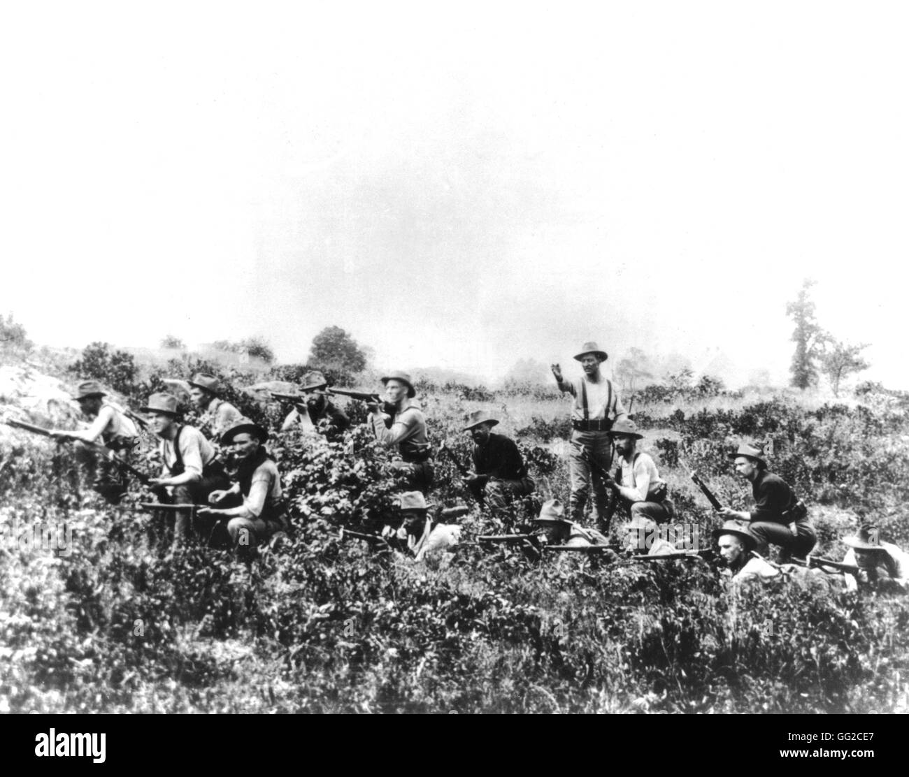 Marines americani a Guantanamo 1898 Cuba - La guerra ispano-americana Washington, archivi nazionali Foto Stock